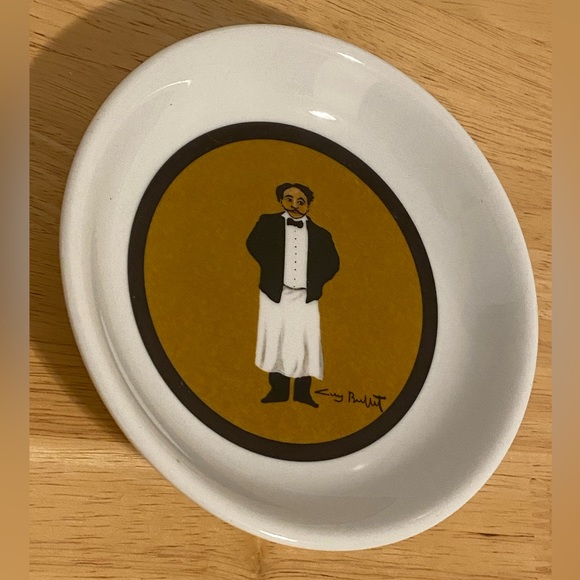 Vintage GUY BUFFET art plate Bowl French Waiter graphic Oil Dipping Bowl 2000s - Picture 2 of 10